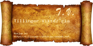 Tillinger Viktória névjegykártya
